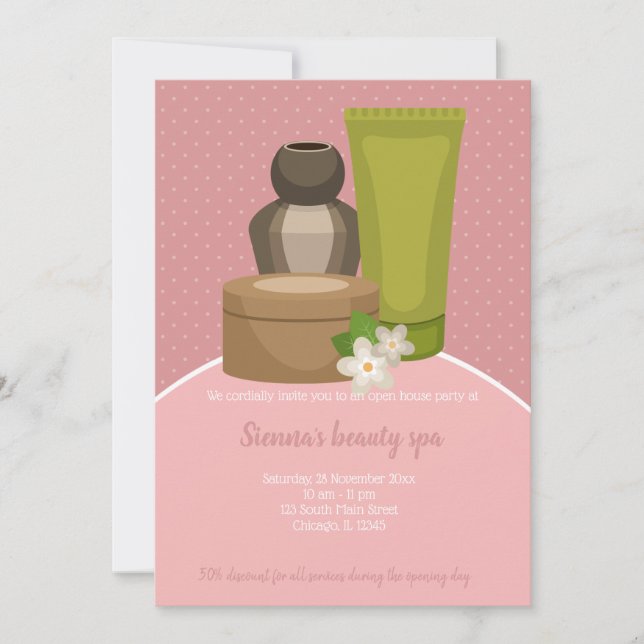 Beauty Spa Salon Inbjudningar (Framsida)
