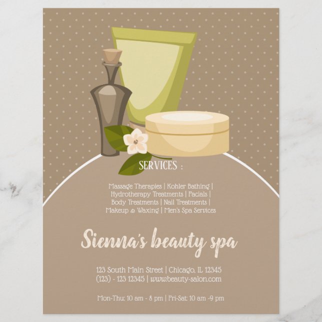 Beauty spa salon reklamblad (Framsidan)