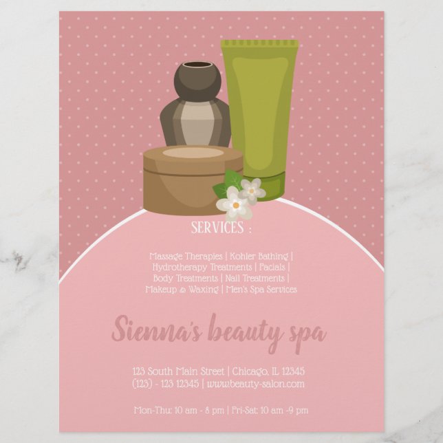 Beauty spa salon reklamblad (Framsidan)