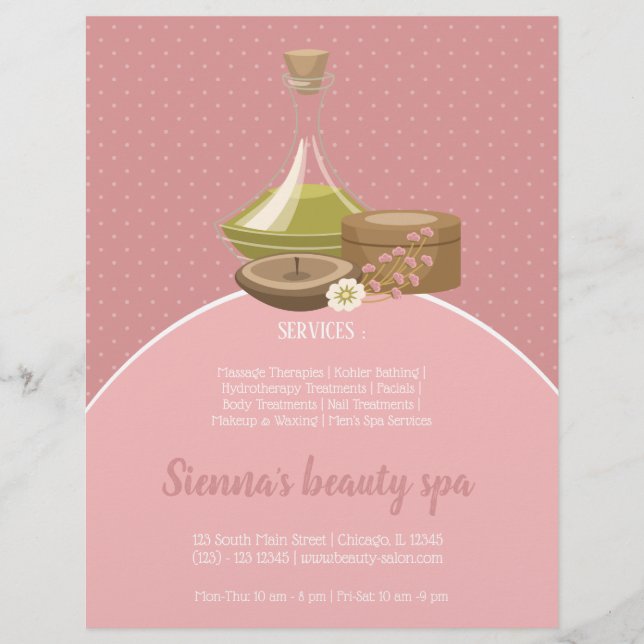 Beauty spa salon reklamblad (Framsidan)