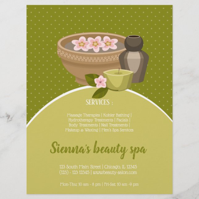 Beauty spa salon reklamblad (Framsidan)