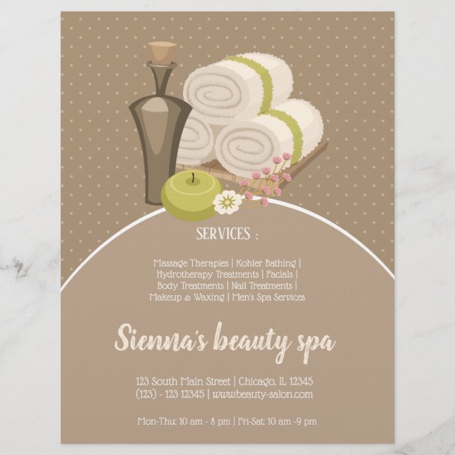 Beauty spa salon reklamblad (Framsidan)