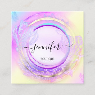 Beauty SPA Shop Makeup Rosa Blommigt QR Code Logot Fyrkantigt Visitkort