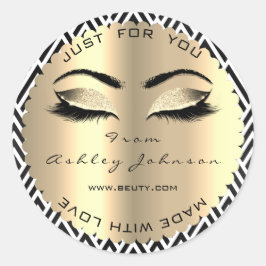 Beauty Sparkly Glitter Guld-aska som gjorts med Kä Runt Klistermärke