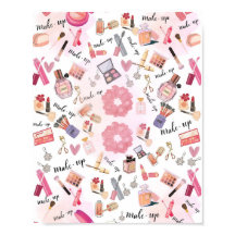 "Beauty Station" Sminkillustration Väggkonst