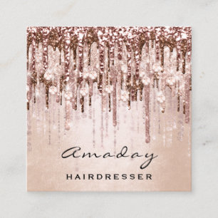 Beauty Studio Hairdresser Makeup Ro Drift Diamond Fyrkantigt Visitkort