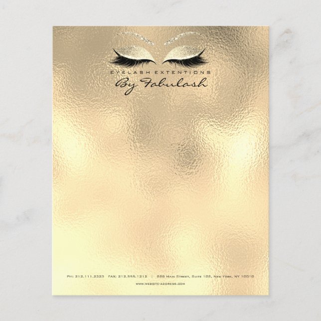Beauty Studio Lash Makeup Stylist Champaigne Flygblad (Framsidan)