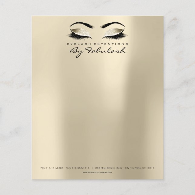 Beauty Studio Lash Makeup Stylist Champaigne Flygblad (Framsidan)