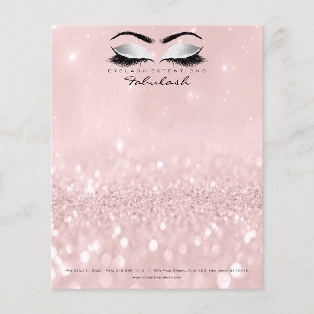 Beauty Studio Lash Makeup Stylist Grayl Rosa Flygblad (Framsidan)