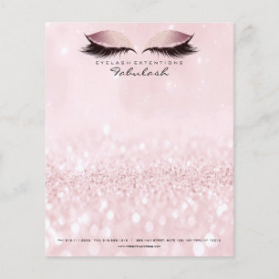 Beauty Studio Lash Makeup Stylist Pastel Rosa Flygblad