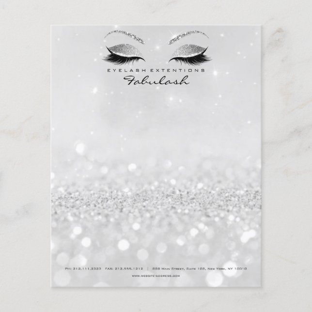 Beauty Studio Lash Makeup Stylist Silver Grått 2 Flygblad (Framsidan)