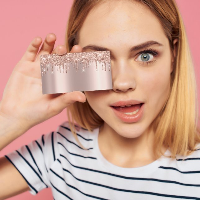 Beauty Studio Spa Lash Ro Guld Drips Spark Visitkort (Skapare uppladdad)