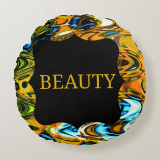 Beauty Swirls Throw Cushion Rund Kudde