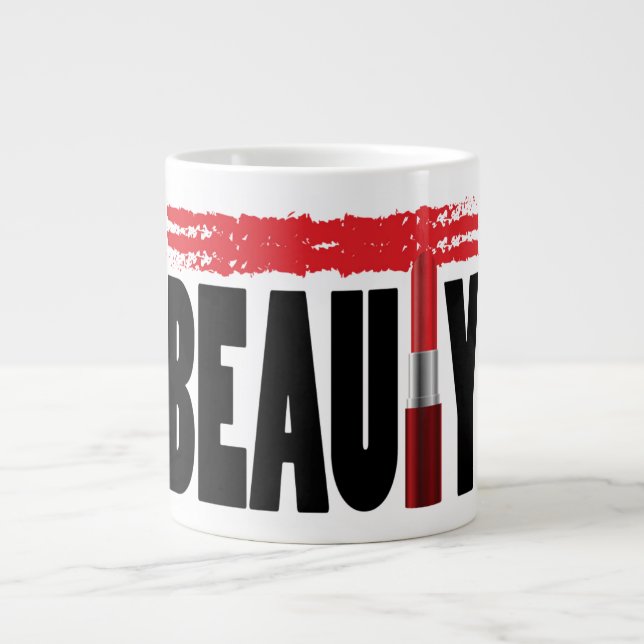 Beauty Typography Lipstick Jumbo Mugg (Framsidan)