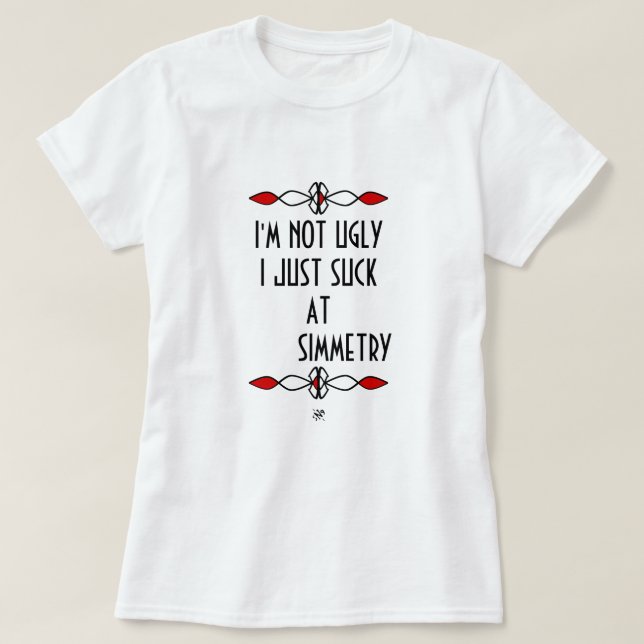 Beauty ugliness-skämt v2 t shirt (Design framsida)