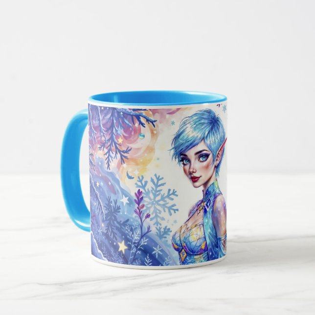 Beauty vinterelf-anchanted frost Queen art Mugg (Framsida vänster)