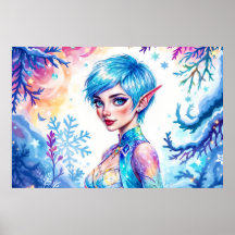 Beauty vinterelf-anchanted frost Queen art