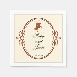 Beauty Western Mörk Brown Bröllop Pappersservett
