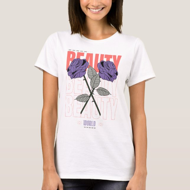 Beauty World Shirt - Gothic Ro Aesthetic Design T Shirt (Framsida)
