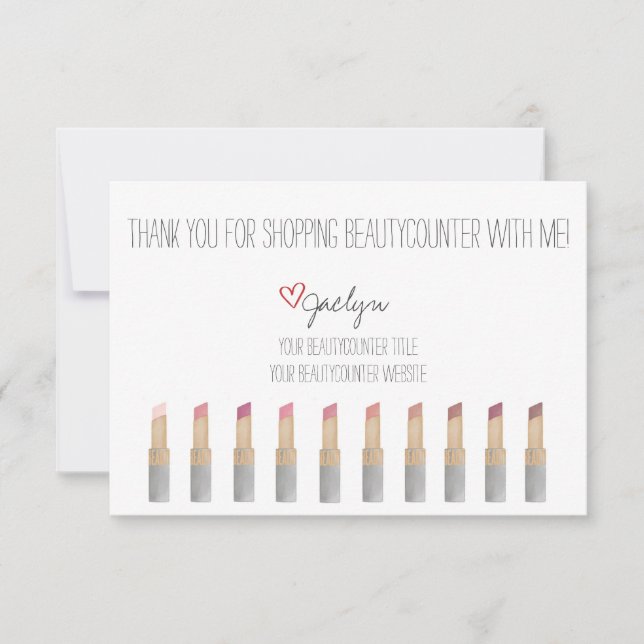 Beautycounter Hand-draget tackkort Tack Kort (Framsida)