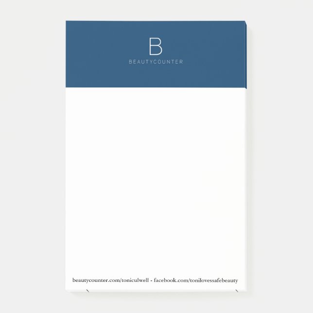 Beautycounter konsulentanteckningsblock post-it block (Framsida)