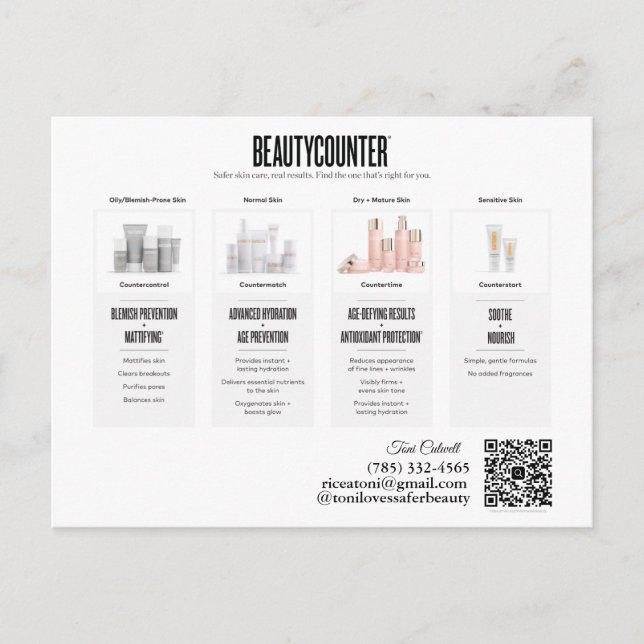 Beautycounter Skincare Regimens inbjudan Postcar Vykort (Framsida)