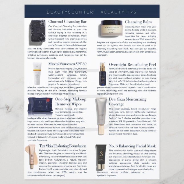 Beautycounter Tipsheet (Framsida)