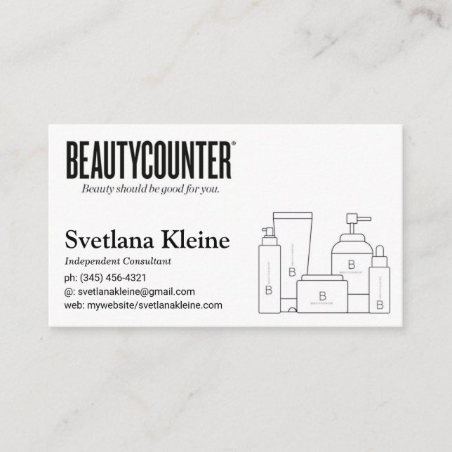 Beautycounter visitkortsvart visitkort (Framsida)