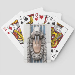 Beaux Arts Walrus Sculpture Anpassningsbar Monogra Casinokort