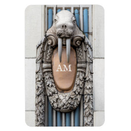 Beaux Arts Walrus Sculpture Anpassningsbar Monogra Magnet