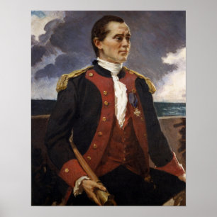 Beaux - kapten John Paul Jones, kontinentalflottan Poster