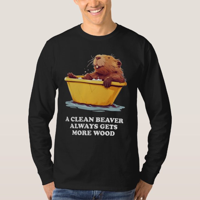 Beaver Älskare Bath T Shirt (Framsida)