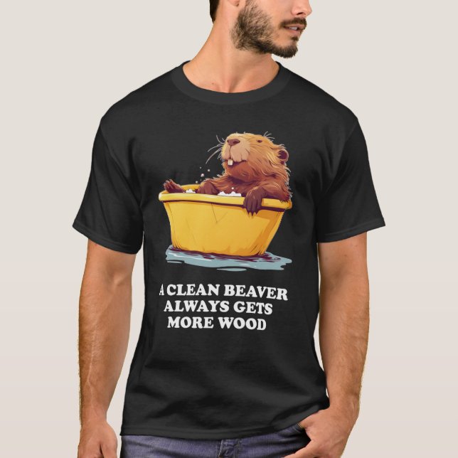 Beaver Älskare Bath T Shirt (Framsida)