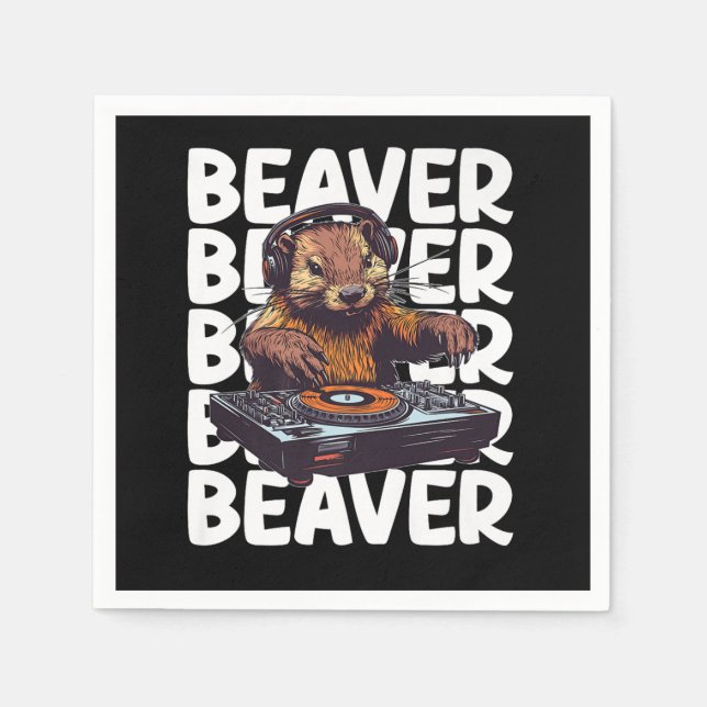 Beaver Älskare DJ Pappersservett (Framsidan)