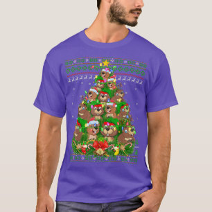 Beaver Älskare Julafton Ljus Ugly Beaver jul Tre T Shirt