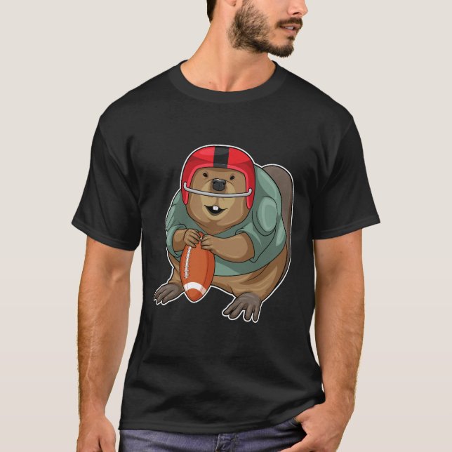 Beaver American Football T Shirt (Framsida)