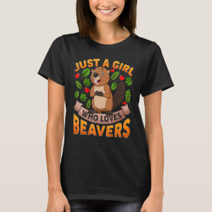 Beaver Animal Bara en flicka som Kärlek slår T Shirt