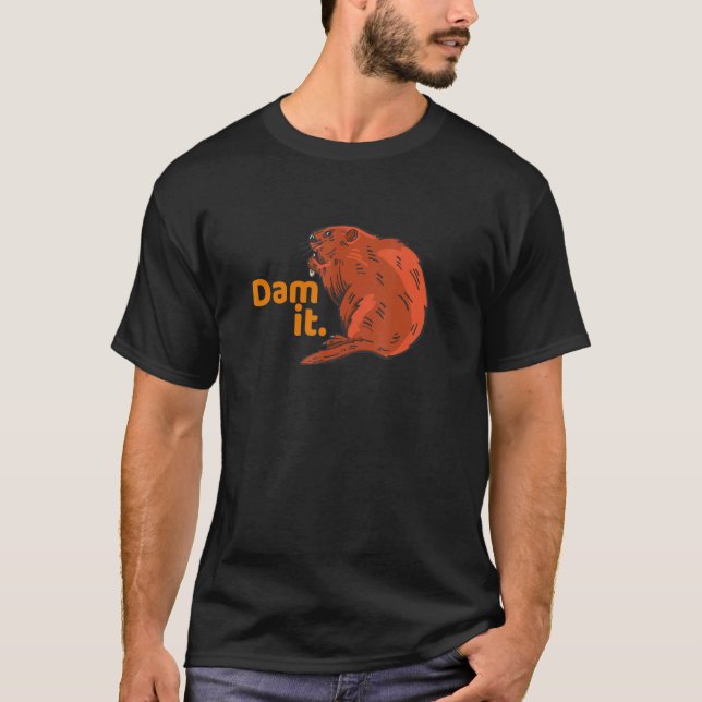 Beaver Animal Graphic T Shirt (Framsida)