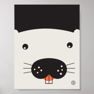 Beaver Ansikte Poster - 11 x 8,5 tum
