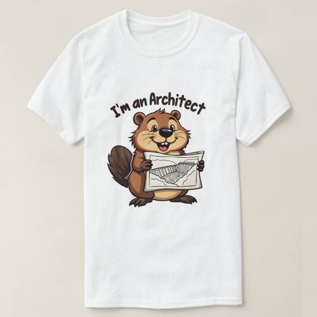 Beaver Architect - Dam Builder T Shirt (Design framsida)