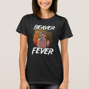 Beaver-avtryckare för feber-bakgrund t shirt