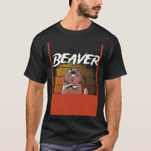 Beaver-avtryckare för feber-bakgrund t shirt