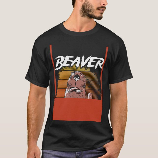Beaver-avtryckare för feber-bakgrund t shirt (Framsida)