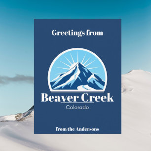 Beaver Bäck Col-skidorten semesterblått vykort