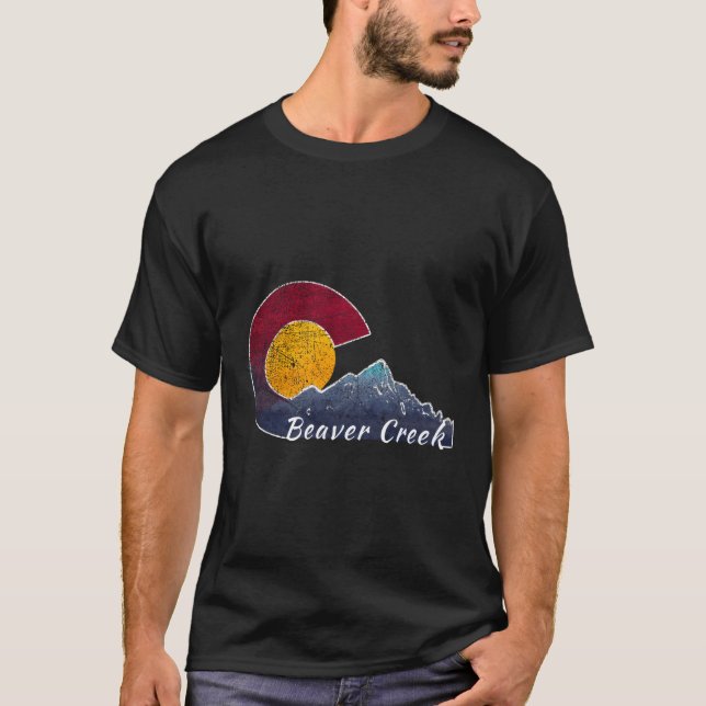 Beaver Bäck Colorado Flagga Inspired T Shirt (Framsida)