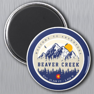 Beaver Bäck Colorado Flagga Mountain Ski Souvenir Magnet