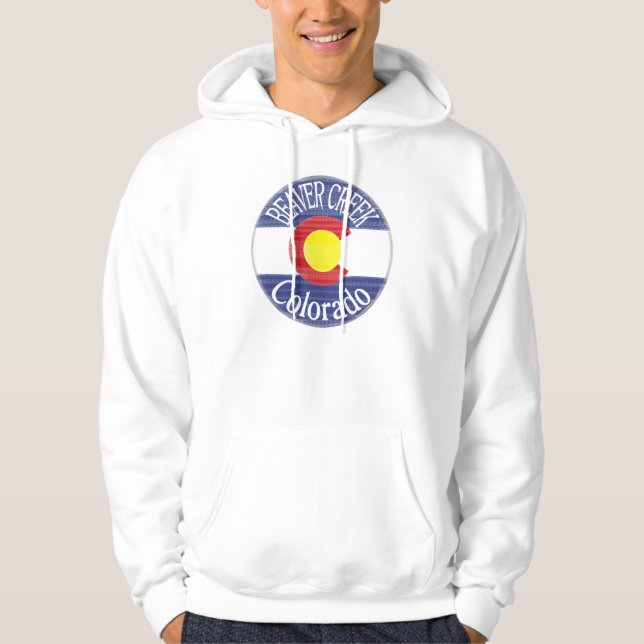 Beaver Bäck Colorado killarna Circle flagga hoodie (Framsida)
