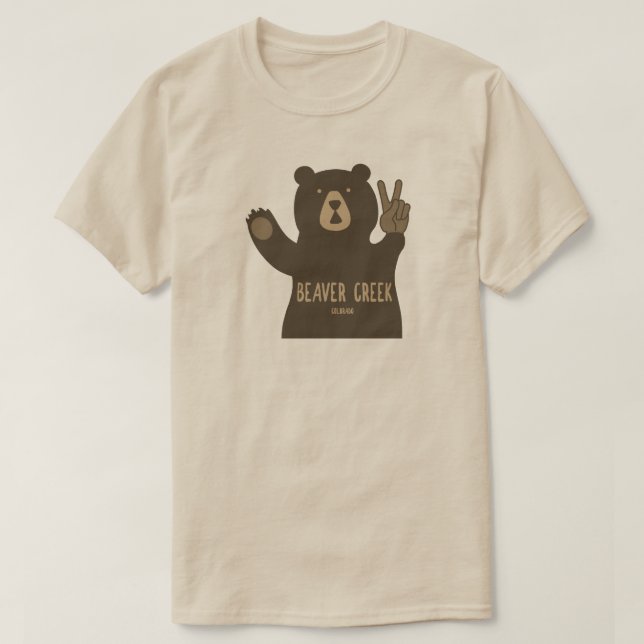 Beaver Bäck Colorado Peace Bear T Shirt (Design framsida)