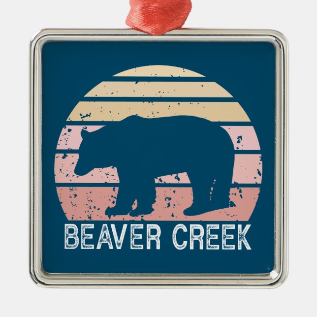 Beaver Bäck Colorado Retro Bear Julgransprydnad Metall (Framsidan)