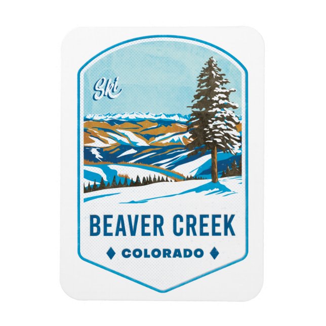 Beaver Bäck Colorado Ski Badge Magnet (Vertikal)
